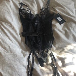New black lace lingerie body suit